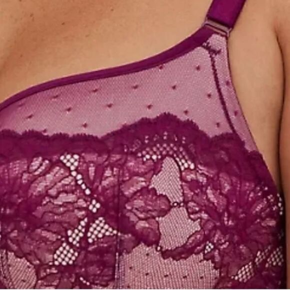 TORRID LIGHTLY LINED FULL COVERAGE BALCONETTE BRA DOTTED LACE W/ 360° 42G - Picture 5 of 5